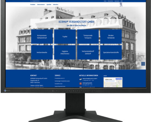Gestaltung Website / Homepage für KERMA Verbandstoff GmbH Hainichen