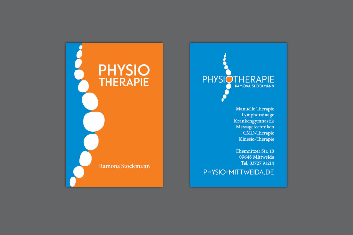 Gestaltung und Druck Visitenkarten für Physiotherapie Stockmann