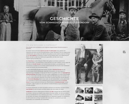 Website für Schmiedelandhaus Greifendorf