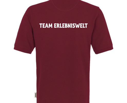 besticktes Poloshirt hinten mit Schrift weiss