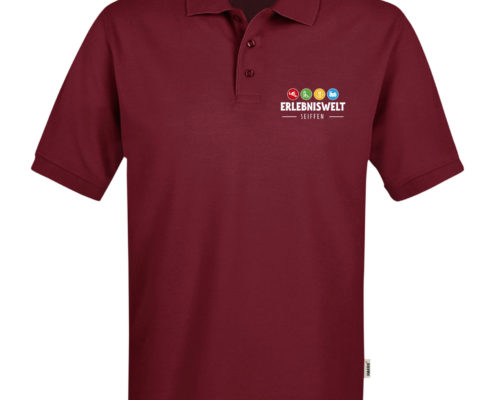 besticktes Poloshirt vorn mit Logo farbig